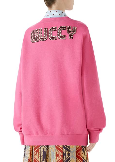 Gucci Orso and Bosco Heavy Felt Oversized Cotton Sweatshirt 